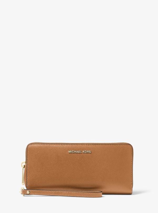Damske Penazenky Michael Kors Leather Continental Wristlet Hnede - Doplnky Michael Kors Obchod | CGTNP-7098